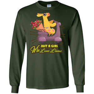 Just A Girl Who Loves Llamas Best Llama Gift Shirt For Girls
