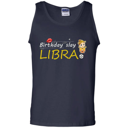Cute Libra Girl Birthday Lip Slay T-shirt Navy