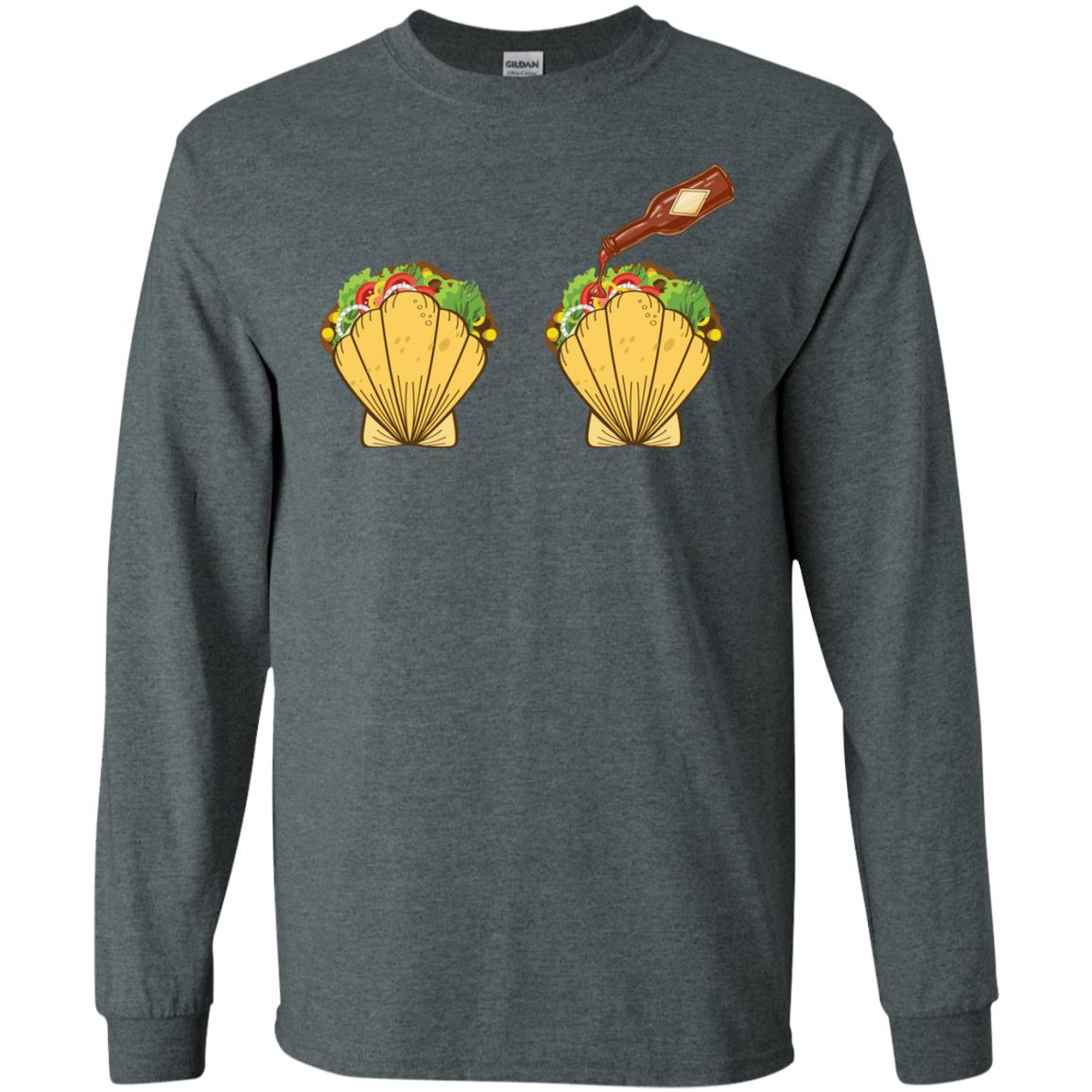 Mermaid Shell T-shirt Taco Bra And Spicy Chili Sauce Dark Heather