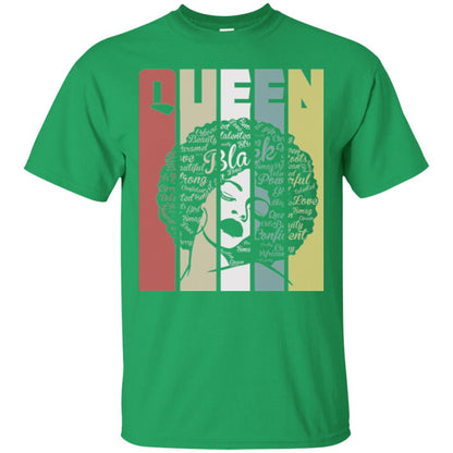 Vintage Retro Strong Black Woman With Natural Hair Afro T-shirt Irish Green