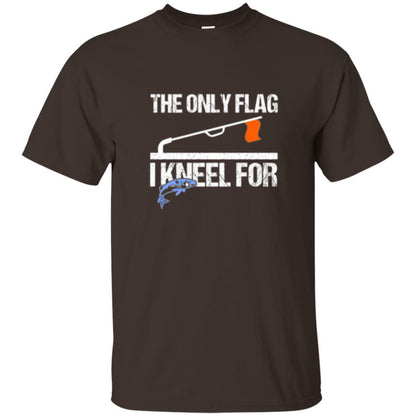 Fisherman T-shirt Ice Fishing Tip Up Flag T-shirt Dark Chocolate