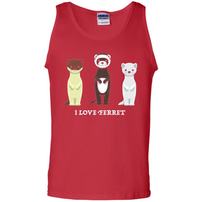 Ferret T-shirt I Love Ferret Red