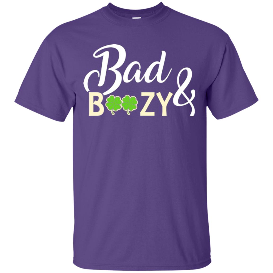 Saint Patrick's Day T-shirt Bad And Boozy Shamrock Purple
