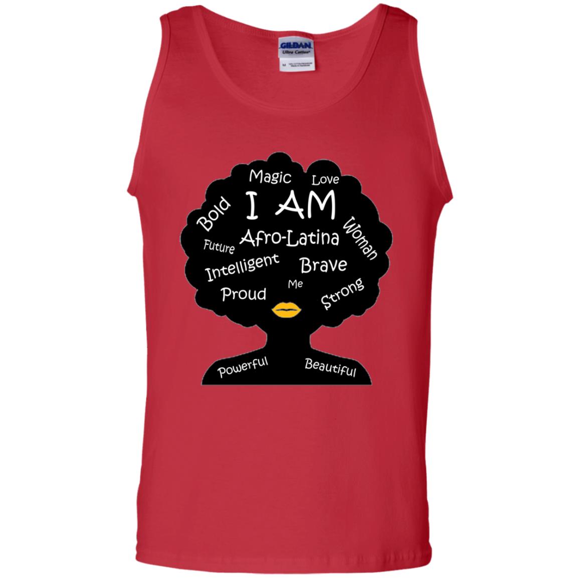 Unisex Bold Afro Latina Proud Black Spanish Culture T-shirt Red