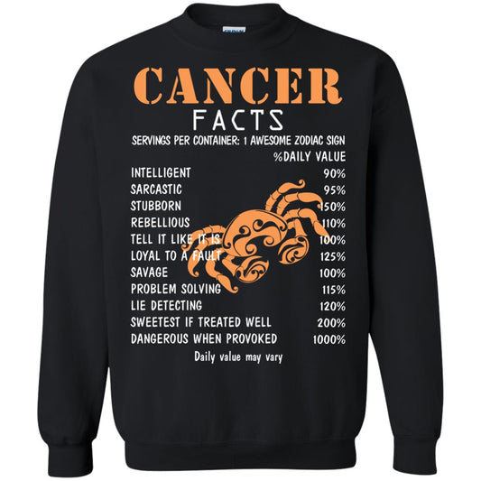 Cancer Facts 1 Awesome Zodiac Sign Gift Shirt For Cancer Horoscope Black