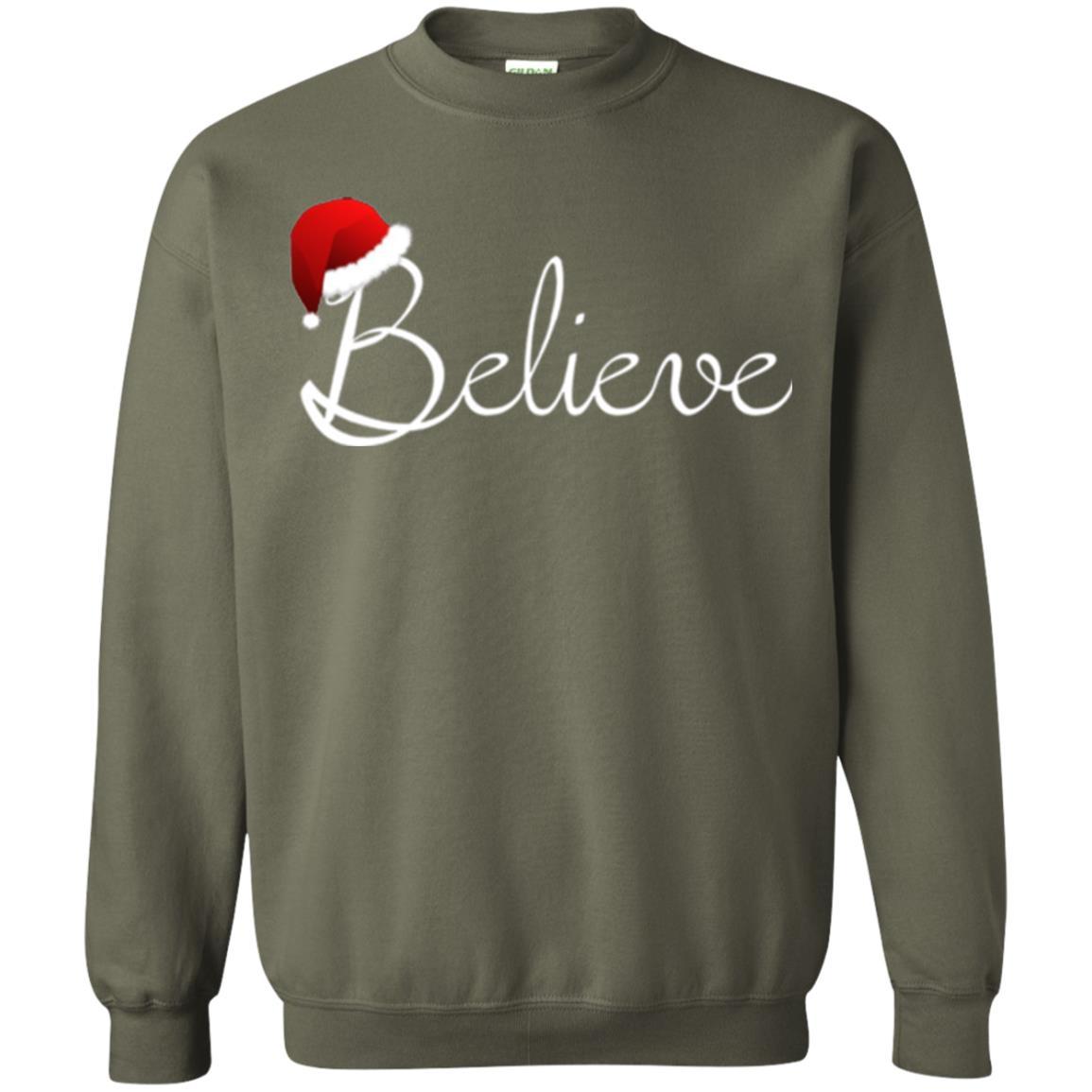 Believe Best Santa Christmas T-shirt Military Green