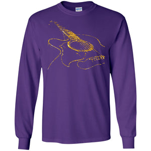 Guitar Gold Guitarist Gift Shirt For Mens Or WomensG240 Gildan LS Ultra Cotton T-Shirt