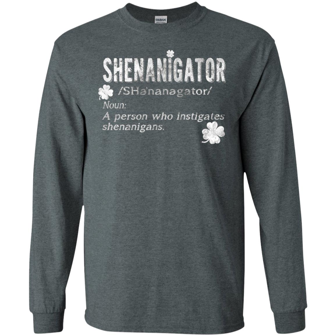 Shenanigator Shamrocks St. Patrick Day Shirt For Irish Dark Heather