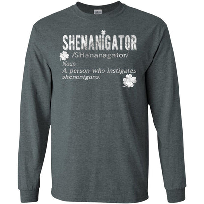 Shenanigator Shamrocks St. Patrick Day Shirt For Irish Dark Heather