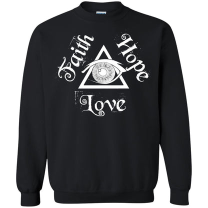 Faith Hope Love Eye Of Providence Esoteric Shirt Black