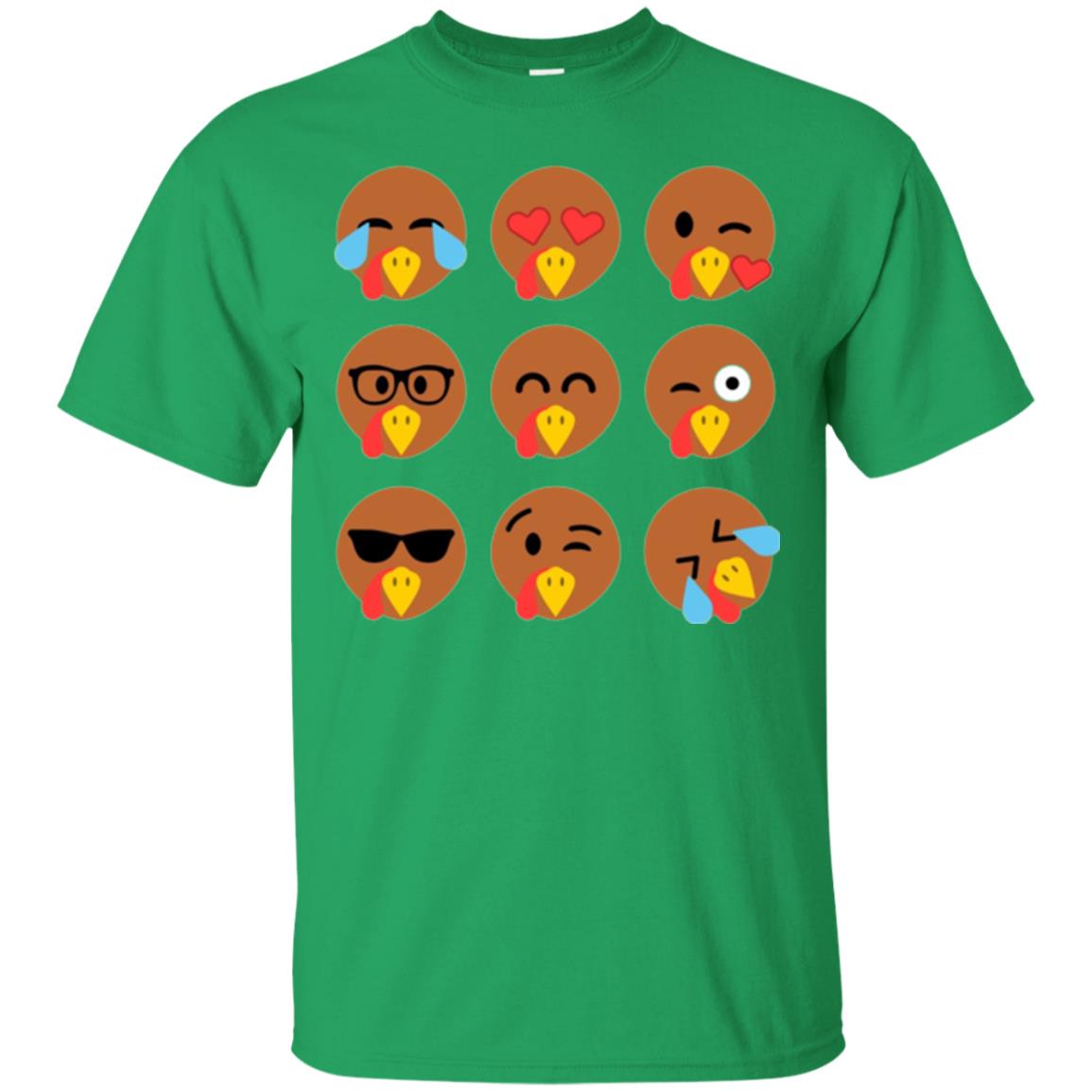Thanksgiving T-shirt Turkey Emojis Irish Green