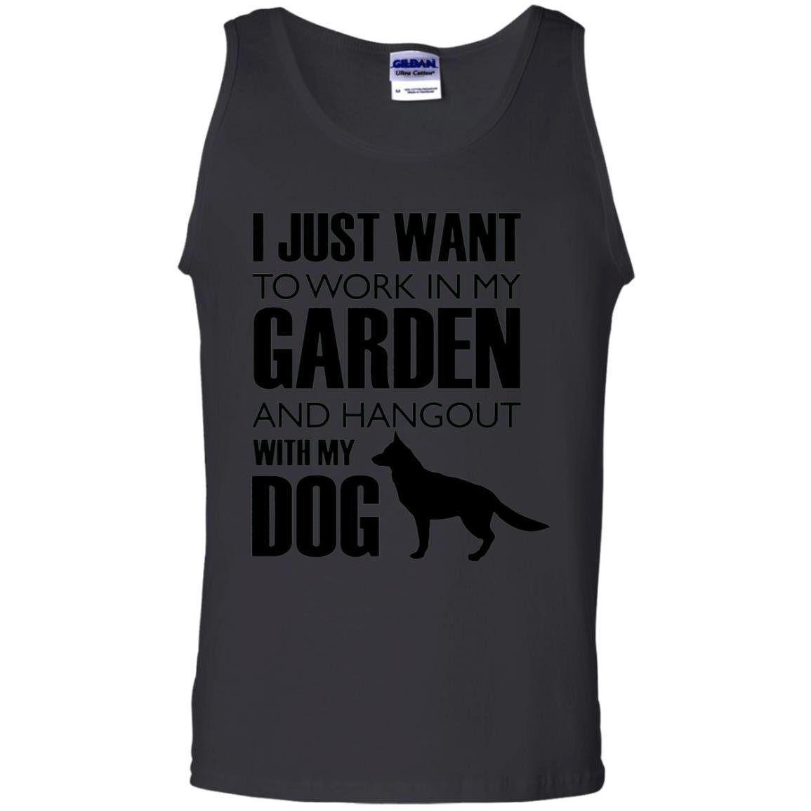 Dog Lovers T-shirt I Just Work In My Garden And Hangout With My Dog Black