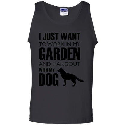 Dog Lovers T-shirt I Just Work In My Garden And Hangout With My Dog Black