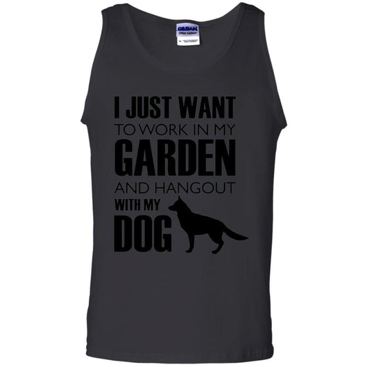 Dog Lovers T-shirt I Just Work In My Garden And Hangout With My Dog Black