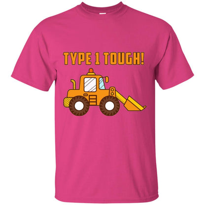 Type 1 Tough Bulldozer Diabetic Diabetes T-shirt Heliconia