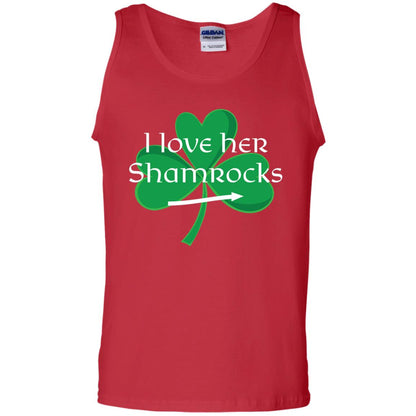 Saint Patrick_s Day T-shirt I Love Her Shamrocks Red