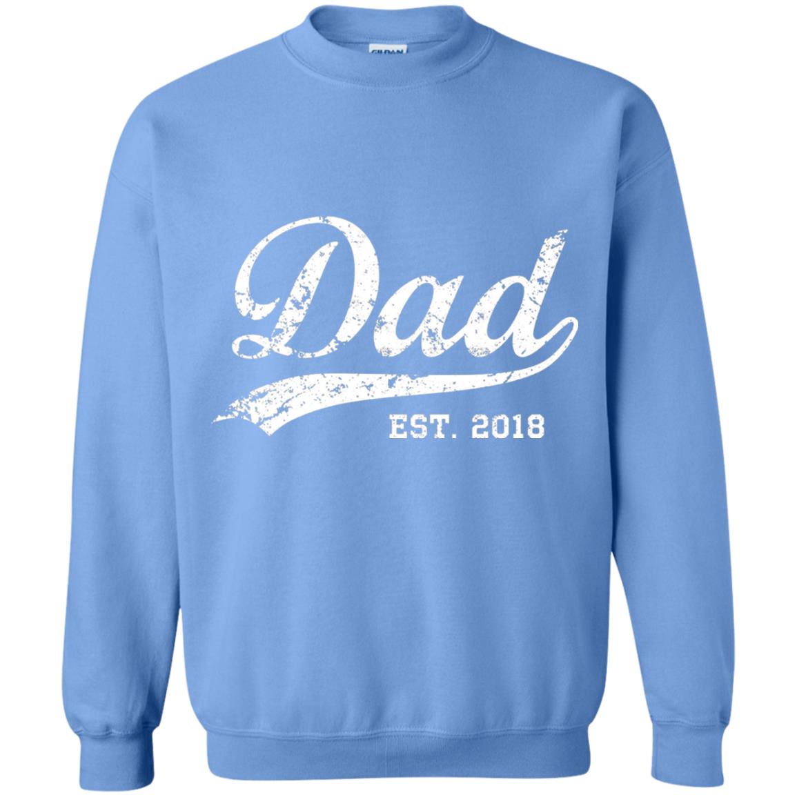 Dad Est. 2018 Vintage New Dad Daddy T-shirt Carolina Blue