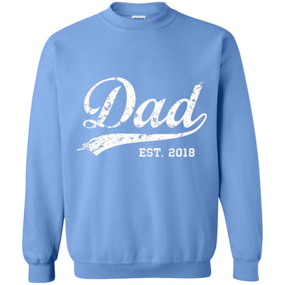 Dad Est. 2018 Vintage New Dad Daddy T-shirt Carolina Blue