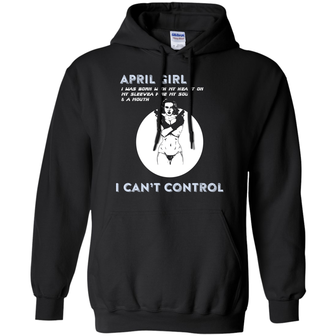 April Girl I Was Born With My Heart T-shirt Black