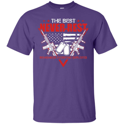 The Best Never Rest Remember Everyone Deployed Military Shirt Purple