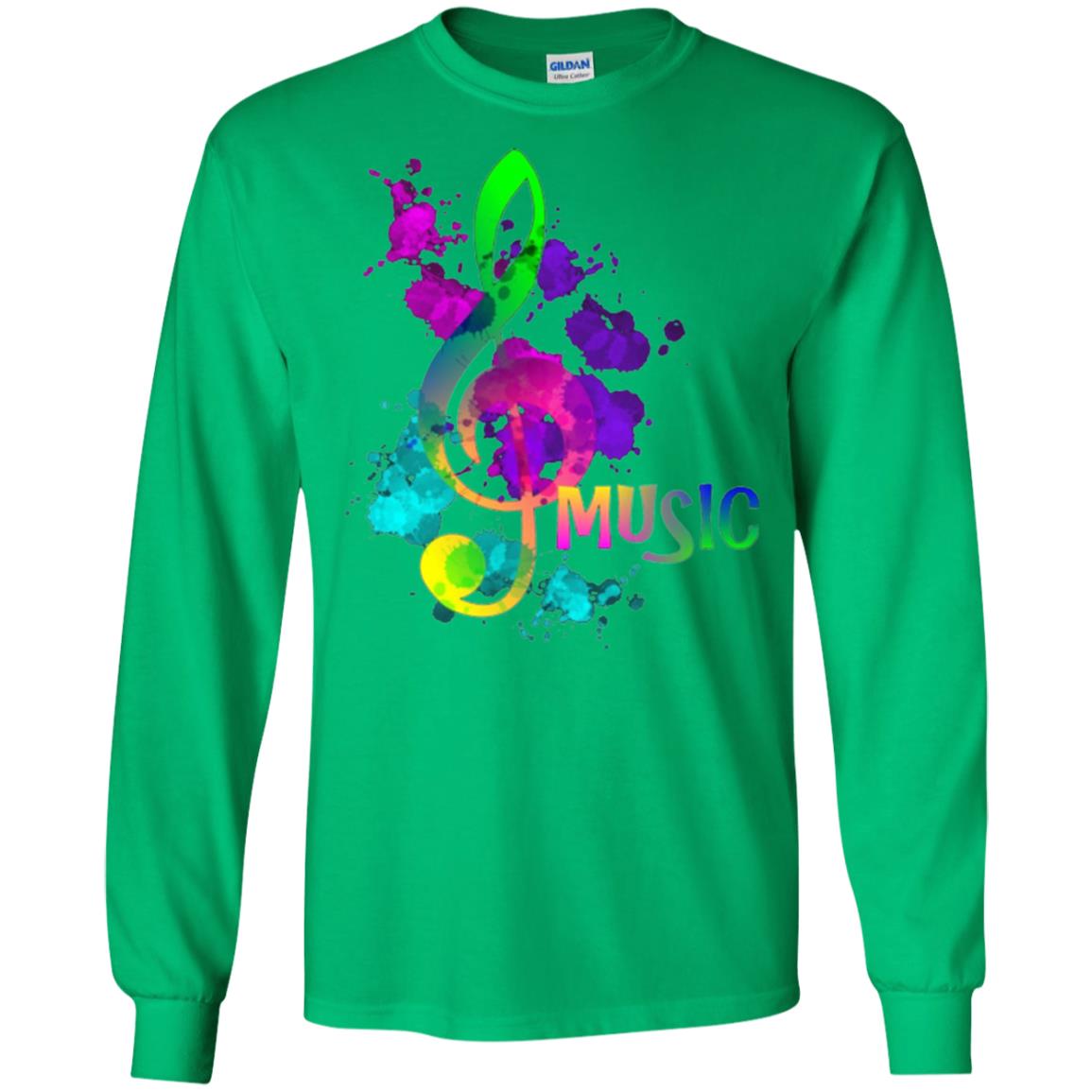 Funky Colorful Music Treble Clef Musican T-shirt Irish Green