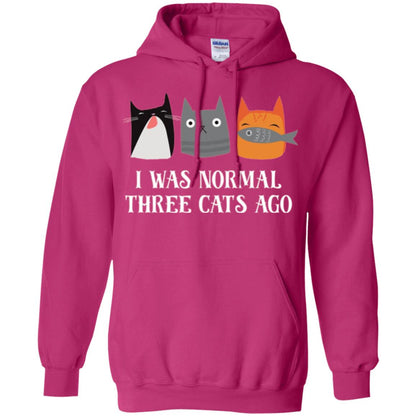 Cat Lovers T-shirt I Was Normal Three Cats Ago Funny Heliconia
