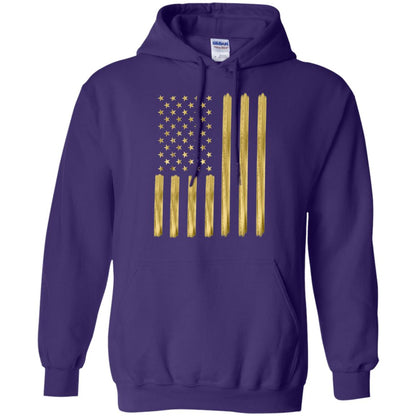Faux Gold Paint American Flag T-shirt Purple