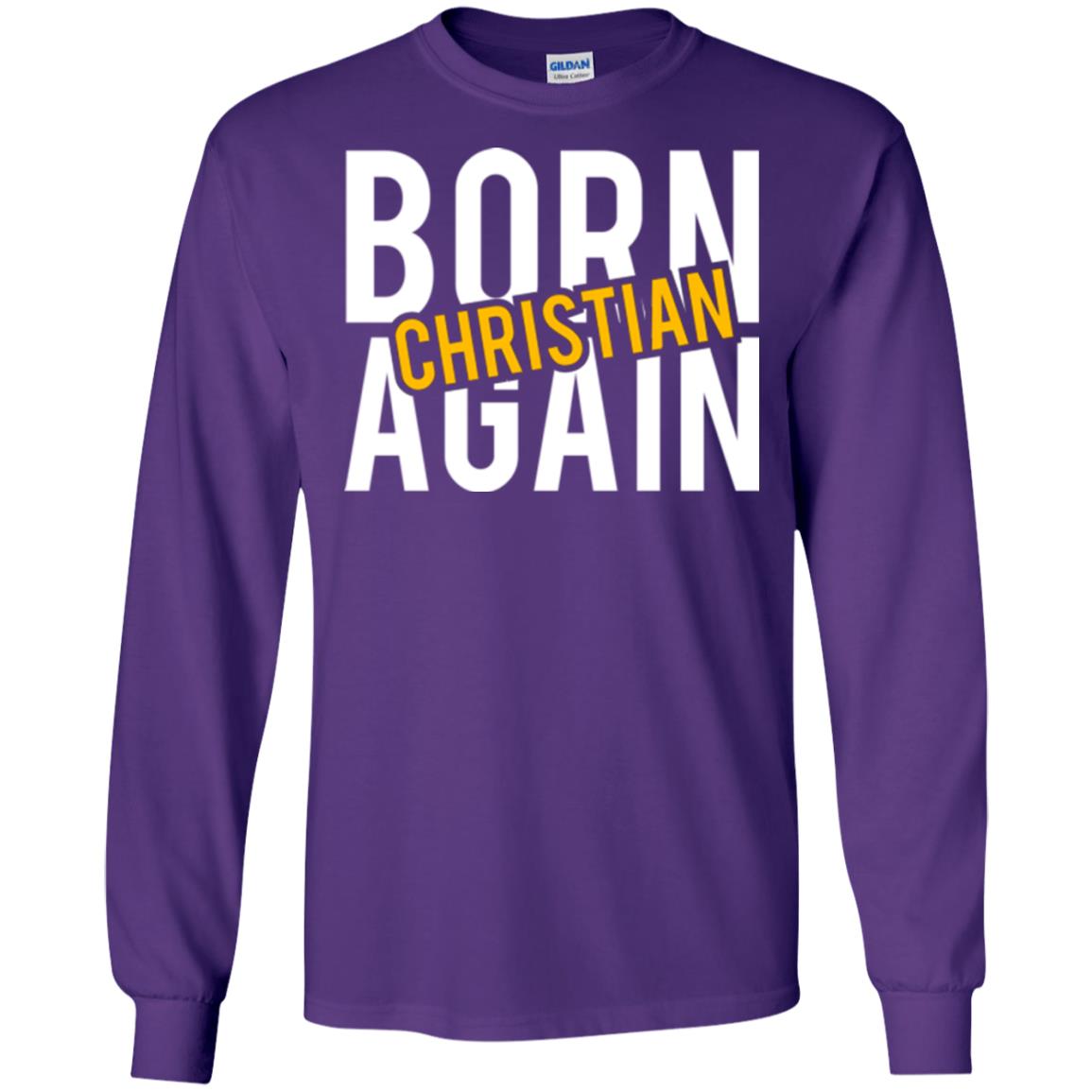 Christian T-shirt Born Again Christian Purple
