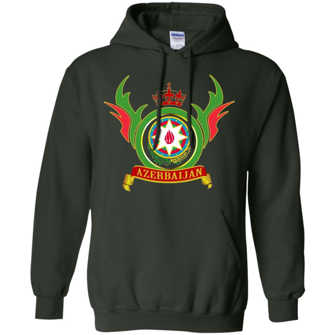 Azerbaijan Arms Coat Flag T-shirt Forest Green
