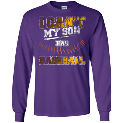 Baseball Mom Dad Shirt I Cant My Son Has Baseball Purple
