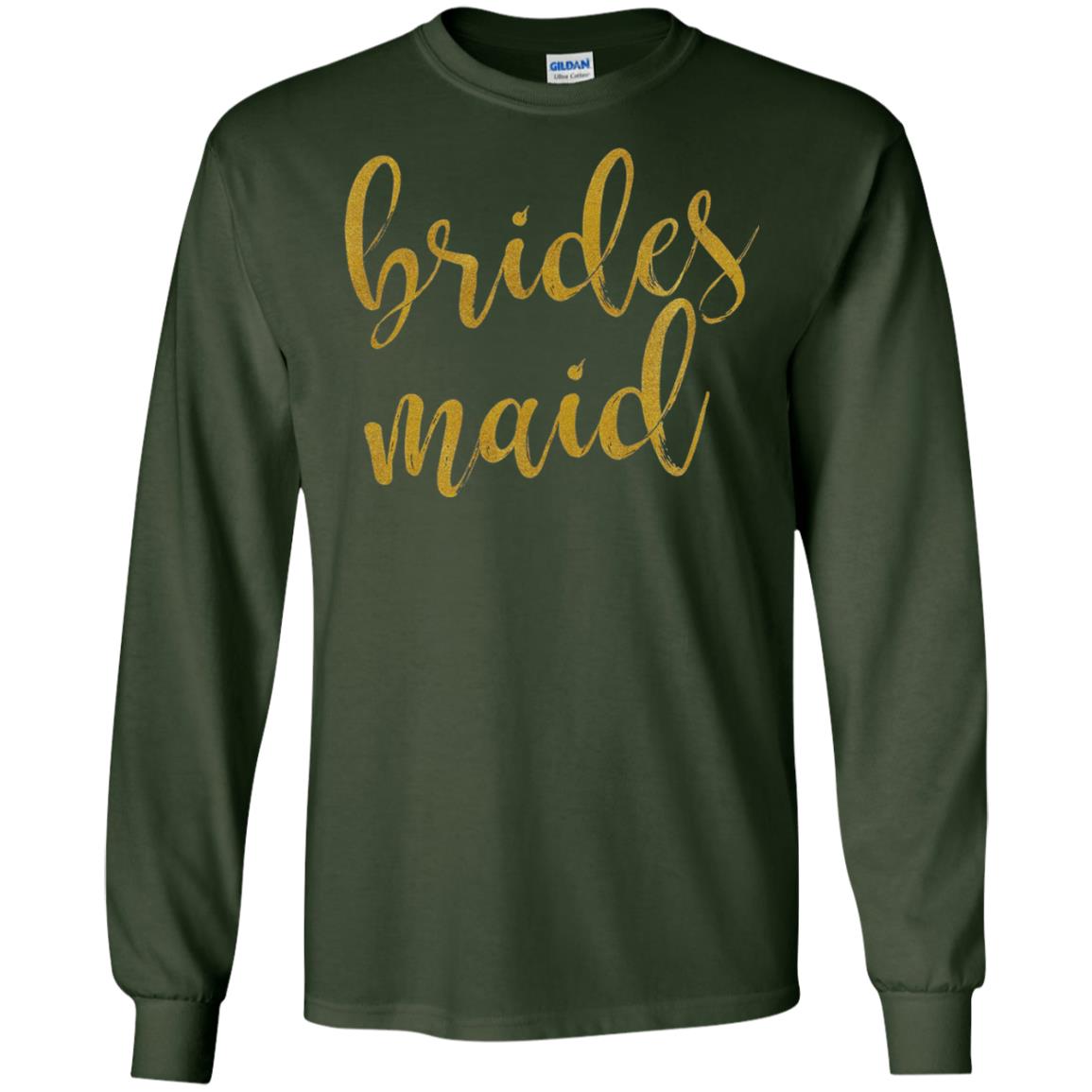 Bridesmaid Gold Glitter Bridal Shower T-shirt Forest Green