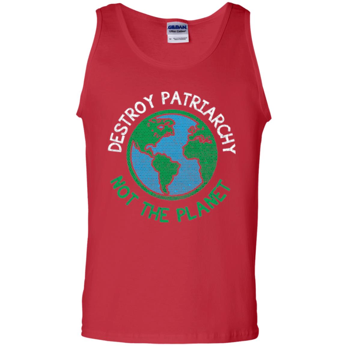 Women_s Right T-shirt Destroy The Patriarchy Not The Planet Red
