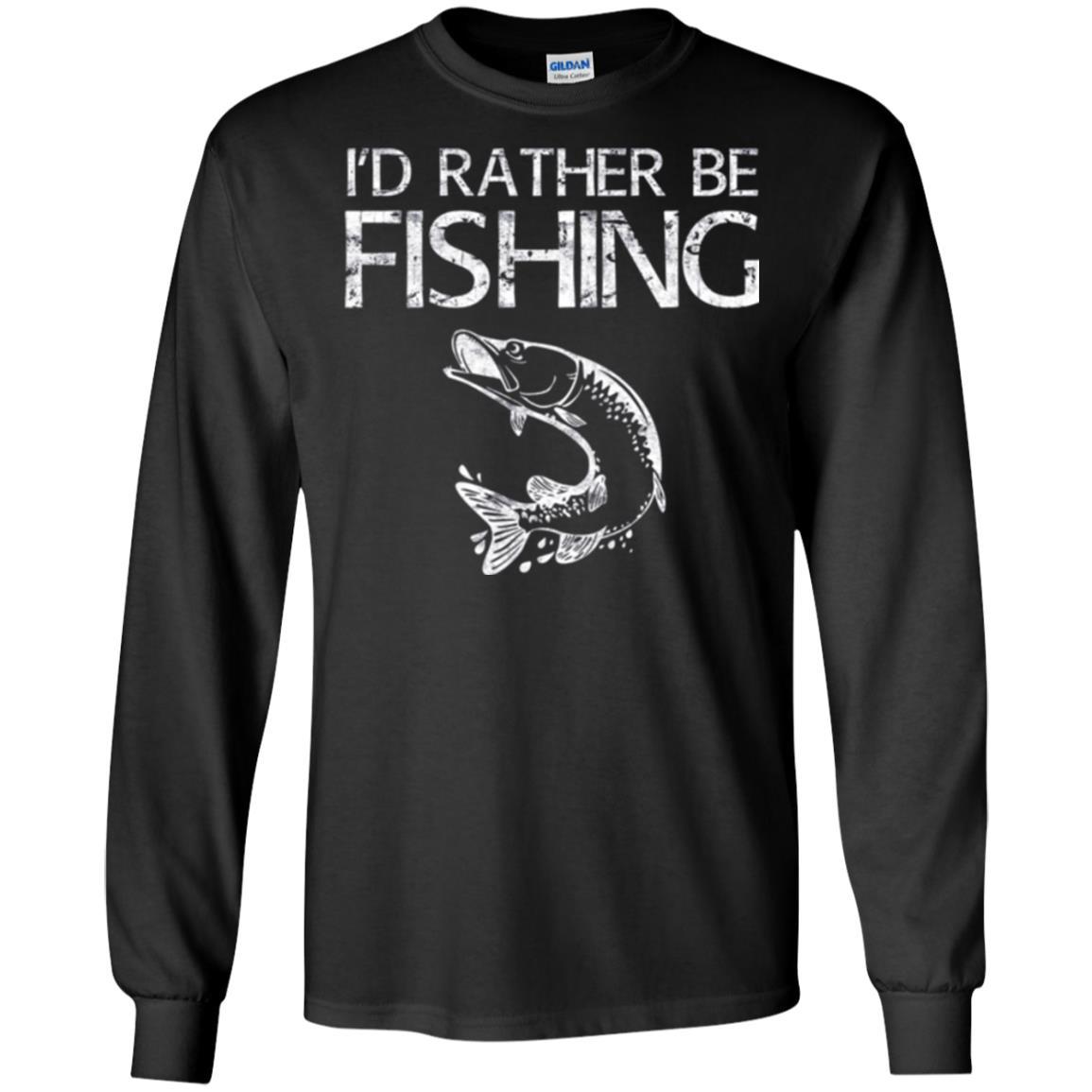 Fisherman T-shirt I'd Rather Be Fishing Black
