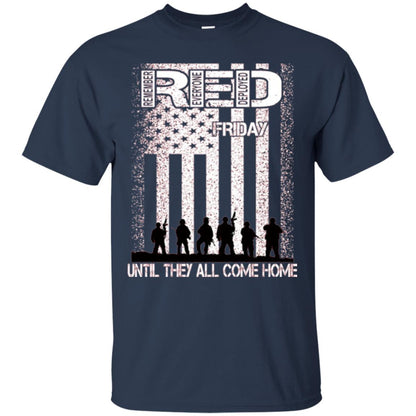 Red Friday Military T-shirt Untill They All Come Home Navy