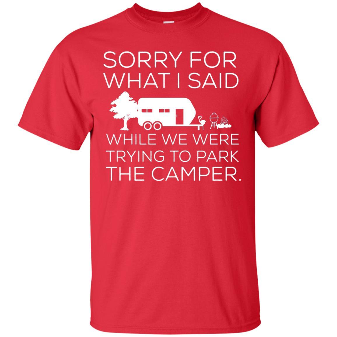Camping T-shirt We Were Trying To Park The Camper Red