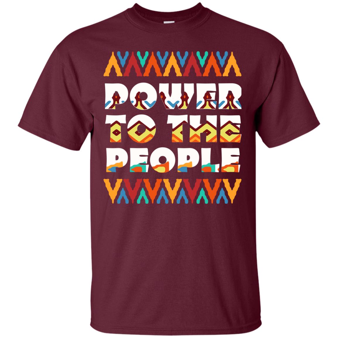 African American T-shirt Power To The People Maroon