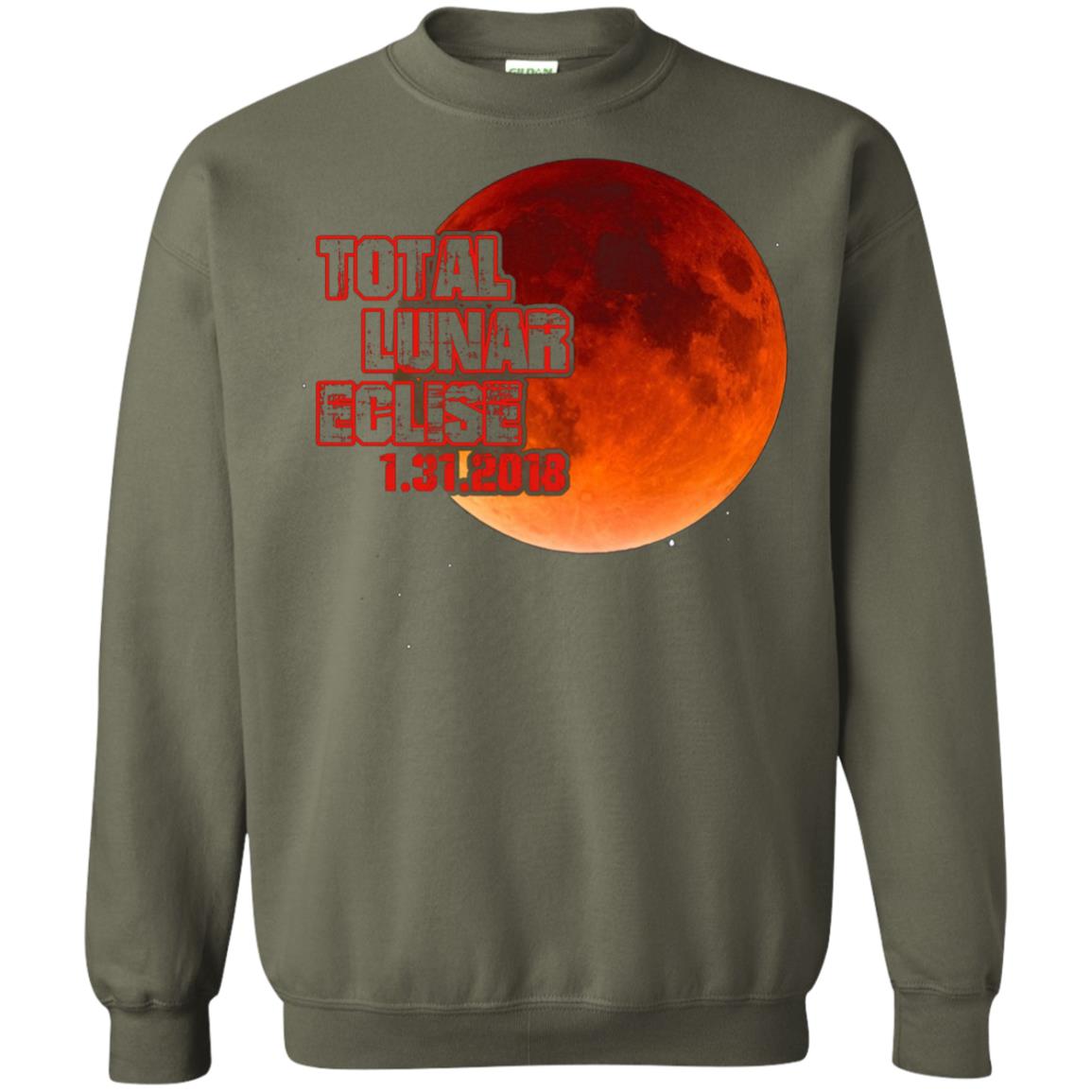 Blood Moon T-shirt Total Lunar Eclipse 1.31.2018 Military Green