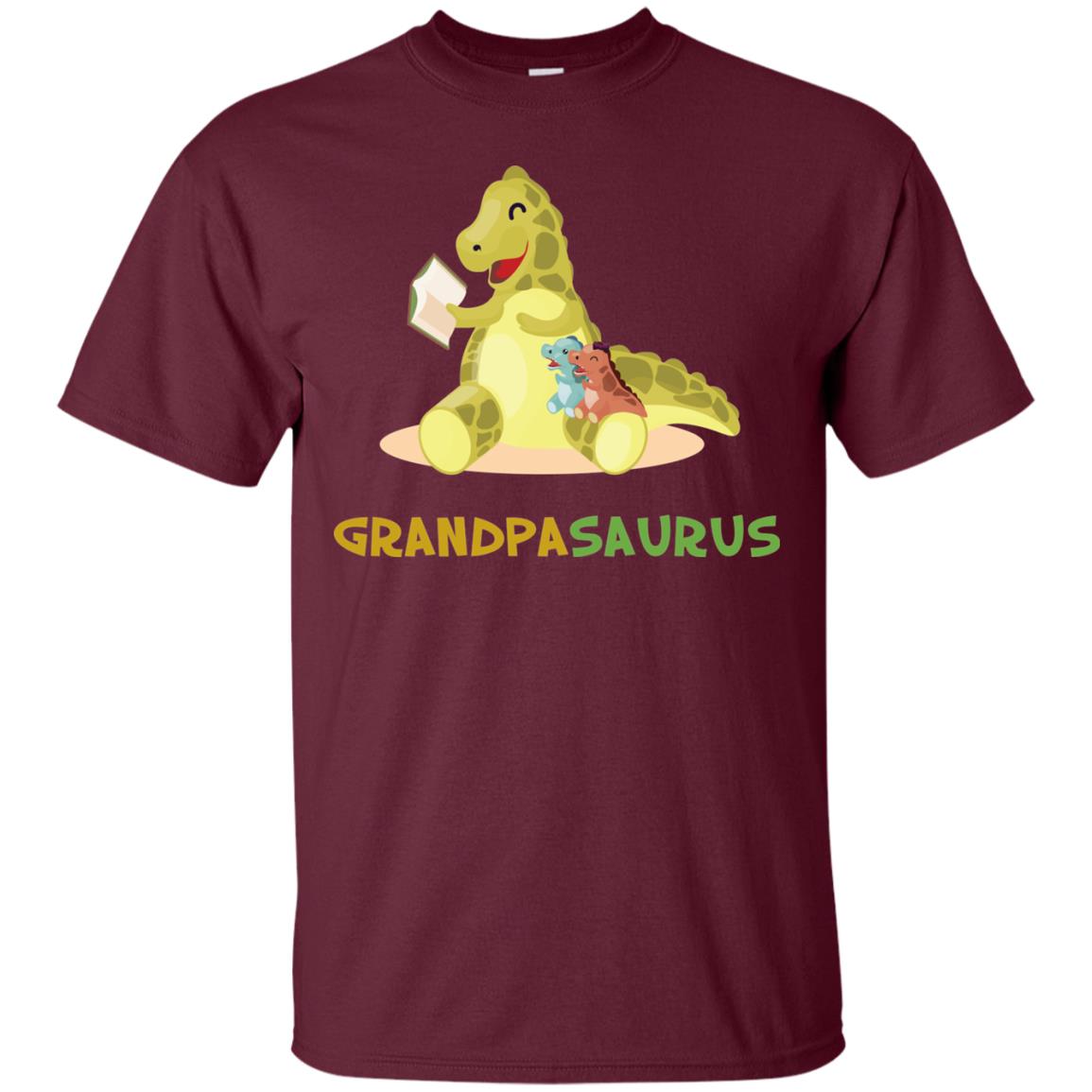 Grandpasaurus Granddad Grandpa Shirt Maroon