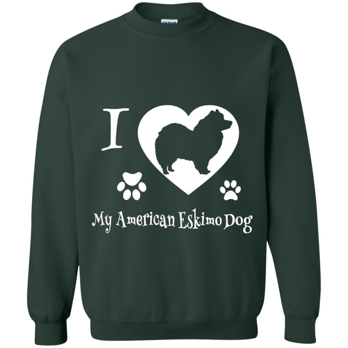 Dog Lover T-shirt I Love My American Eskimo Dog Forest Green
