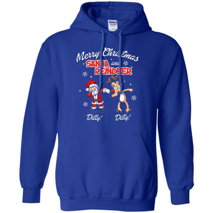 Christmas T-shirt Merry Christmas Santa And Reindeer Dilly Dilly Royal