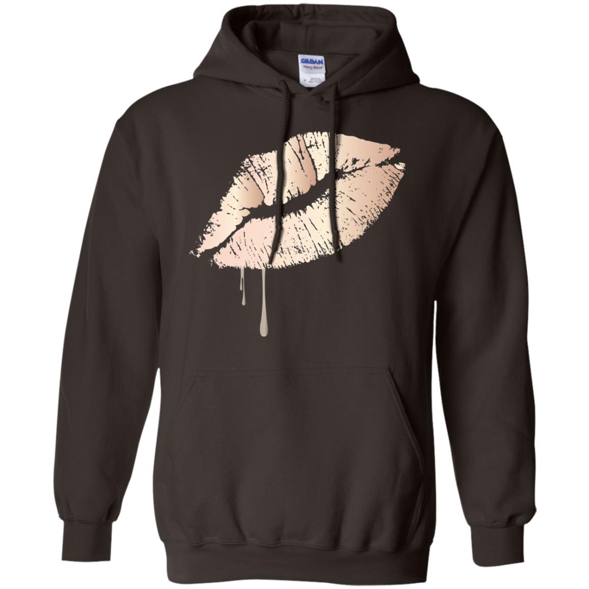 Rose Gold Dripping Lips T-shirt Dark Chocolate