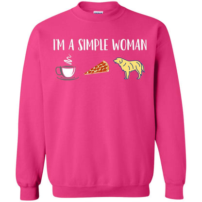 Im A Simple Woman Coffee Pizza Golden Retriever Lover Shirt Heliconia