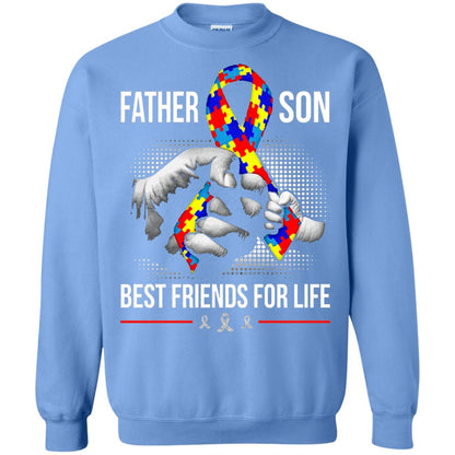 Father And Son Best Friends For Life Autism Awareness T-shirt Carolina Blue