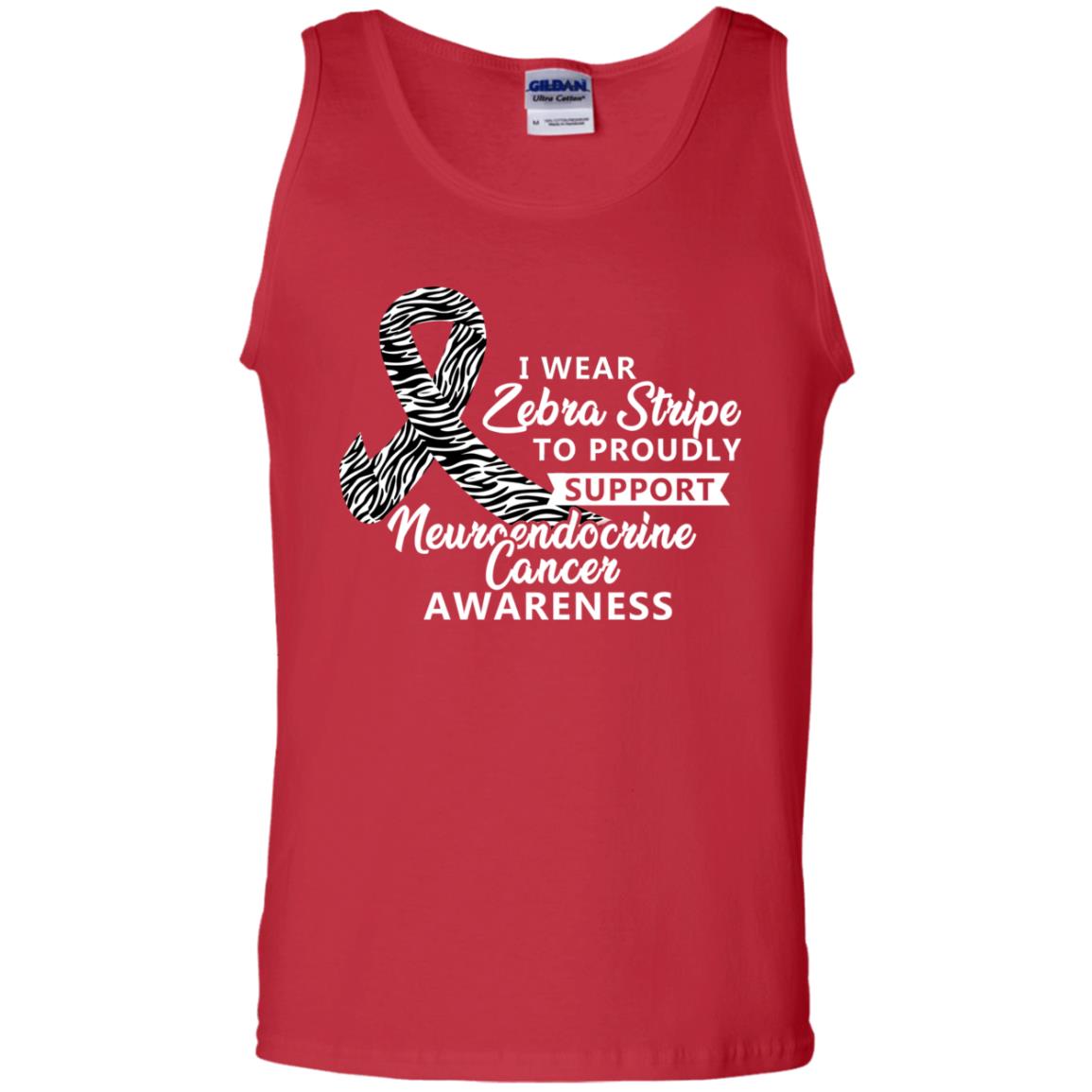 I Wear Zebra Stripe To Proudly Support Neuroendocrine Cancer Awareness Shirt Red