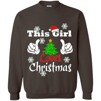 Funny Christmas This Girl Loves Christmas T-shirt Dark Chocolate