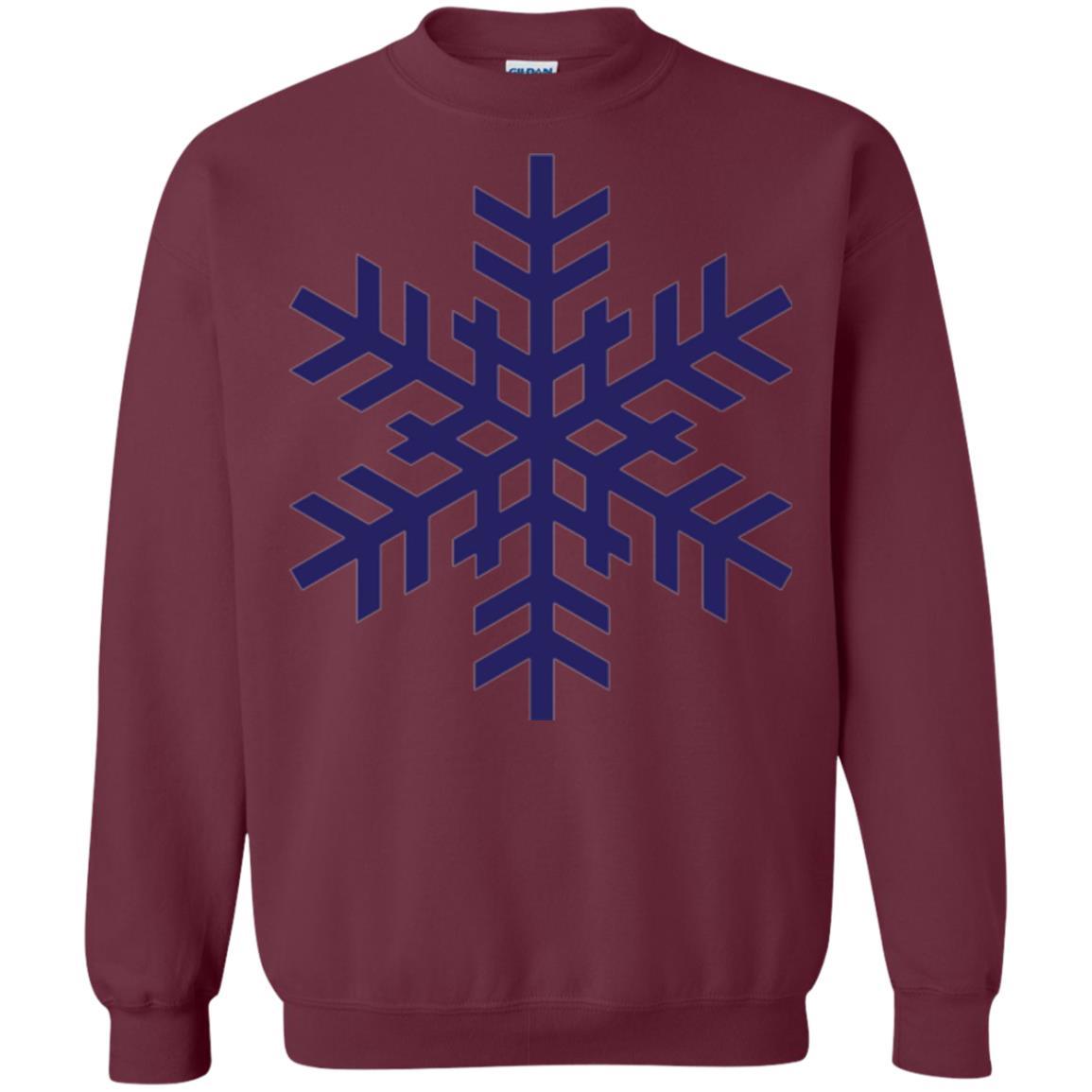 Christmas T-shirt Navy Blue Snowflake T-shirt Maroon