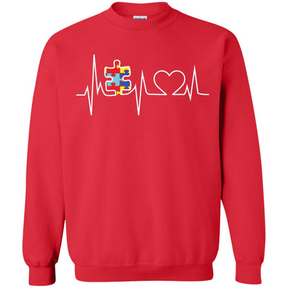 Autism Puzzle Heartbeat Autism Awareness Shirt Red