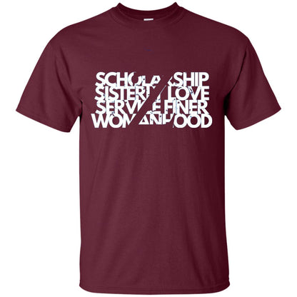 Scholarship Sisterly Love Service Finer Woman Hood T-shirt Maroon