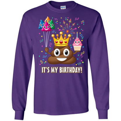 Poop Emoji T-shirt It_s My Birthday Purple