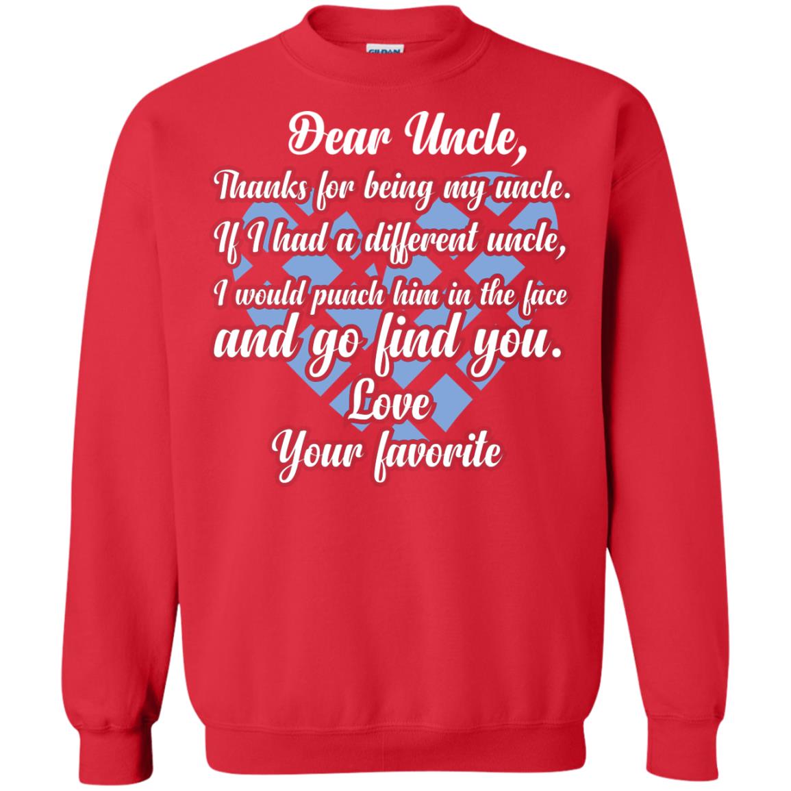Dear Unclethank For Being My Uncle Family T-shirt Red